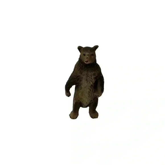 VINTAGE 1970s HANDMADE MADE IN AFRICA CLAY BEAR HAND-PAINTED FIGURINE 4.25 IN - Picture 5 of 7